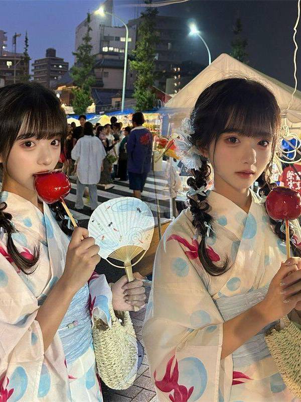 Ethnic Fashion Online - 伝統的な日本の着物ドレス写真撮影女の子向けのおしゃれな民族衣装ポリエステル素材オンライン限定