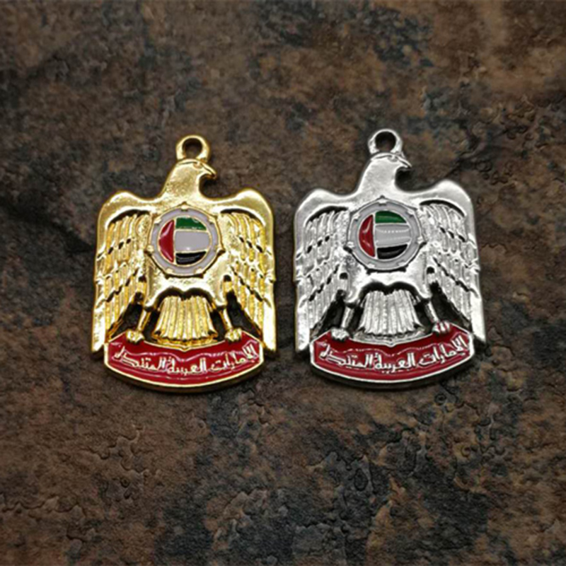 Ethnic Fashion Logo - アラブ首長国連邦のエンブレムロゴゴールドロザリオアラビア金属アクセサリーファッションペンダントナショナルデーギフト