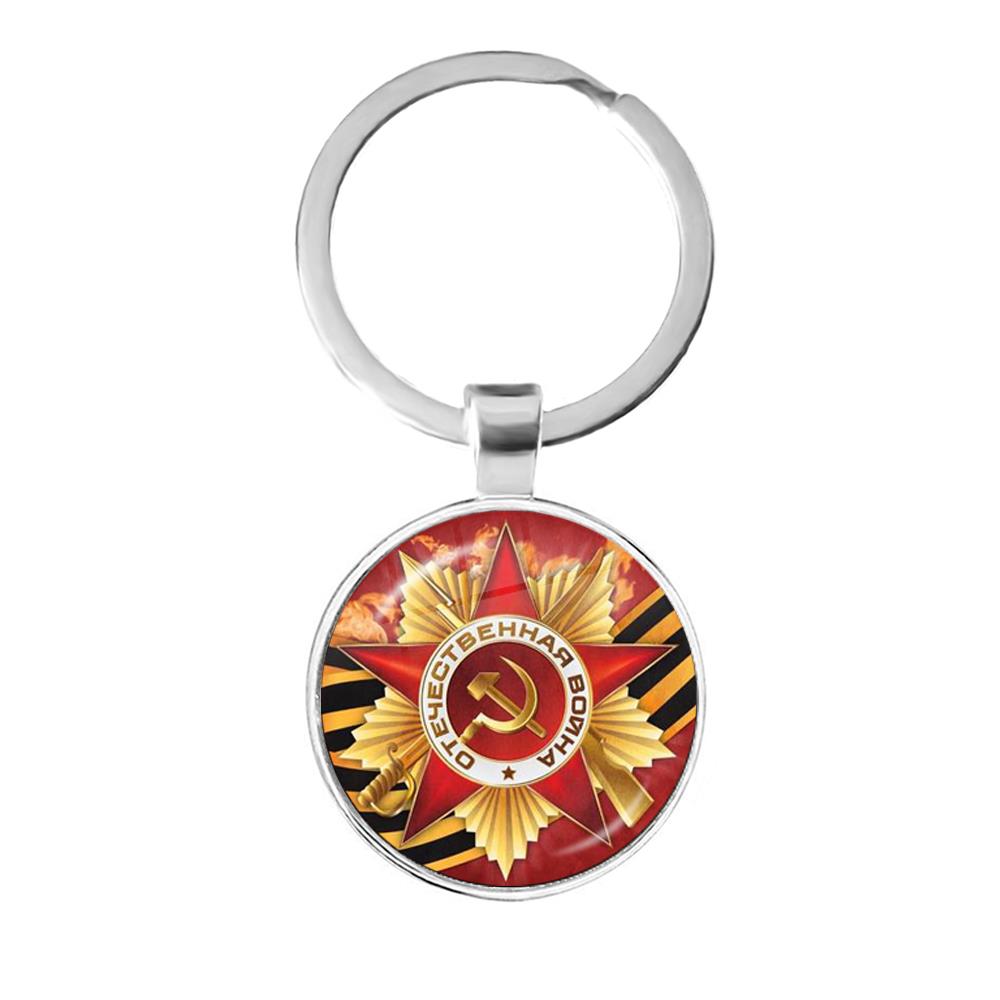 Ethnic Fashion Logo - Cccp ソ連ソビエト軍赤色スターキーチェーンガラスカボションアートラウンドロシアバッジロゴペンダントキーホルダージュエリー友人のためのギフト