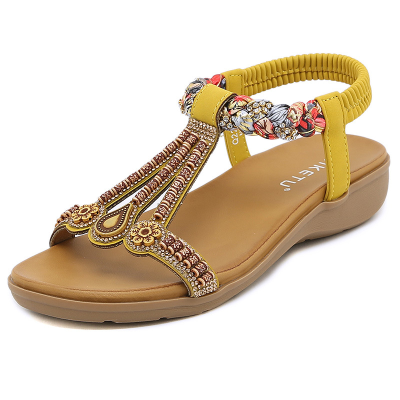2025 夏の新多用途ファッショントレンド女性のサンダル弾性 - Ethnic Fashion Trend のレビューと価格