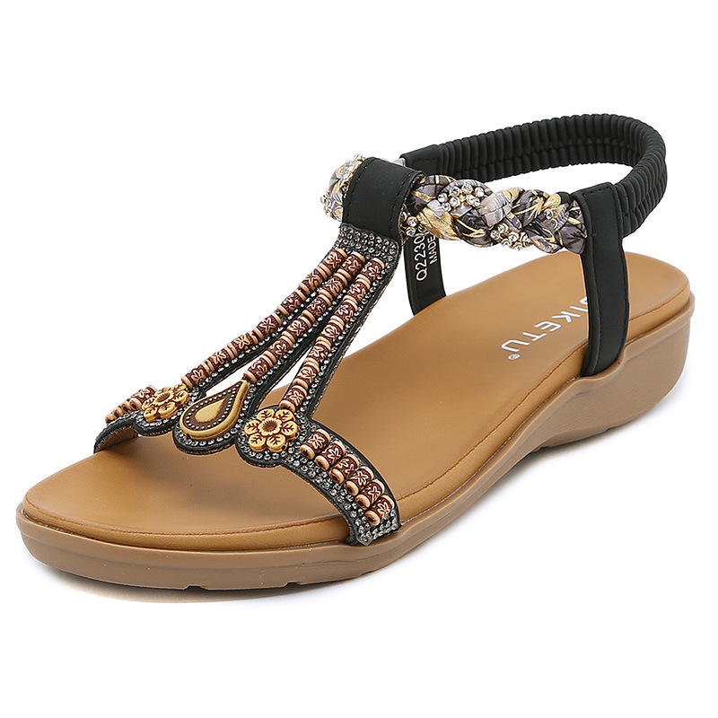 2025 夏の新多用途ファッショントレンド女性のサンダル弾性 - Ethnic Fashion Trend のレビューと価格