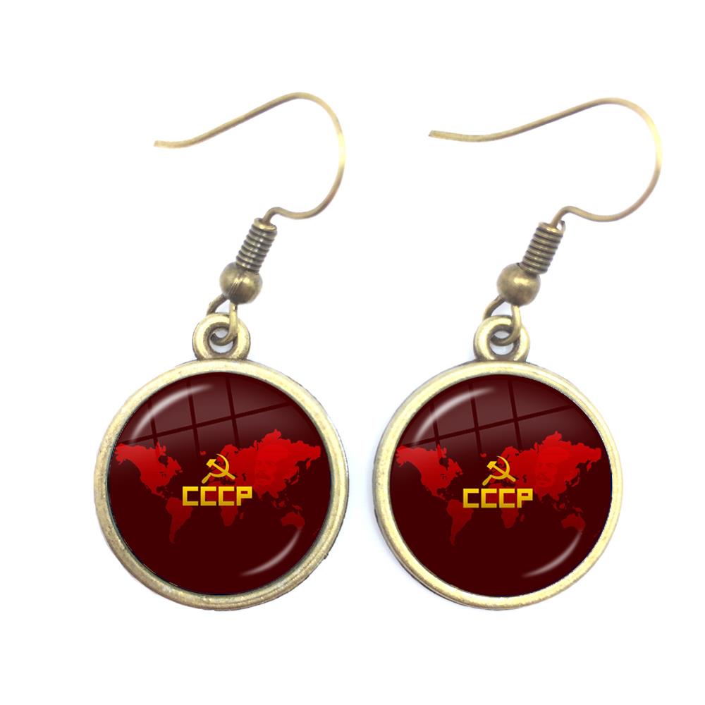 CCCP ソ連 赤星 ドロップイヤリング 16mm ガラスカ - Ethnic Fashion Logo のレビューと価格