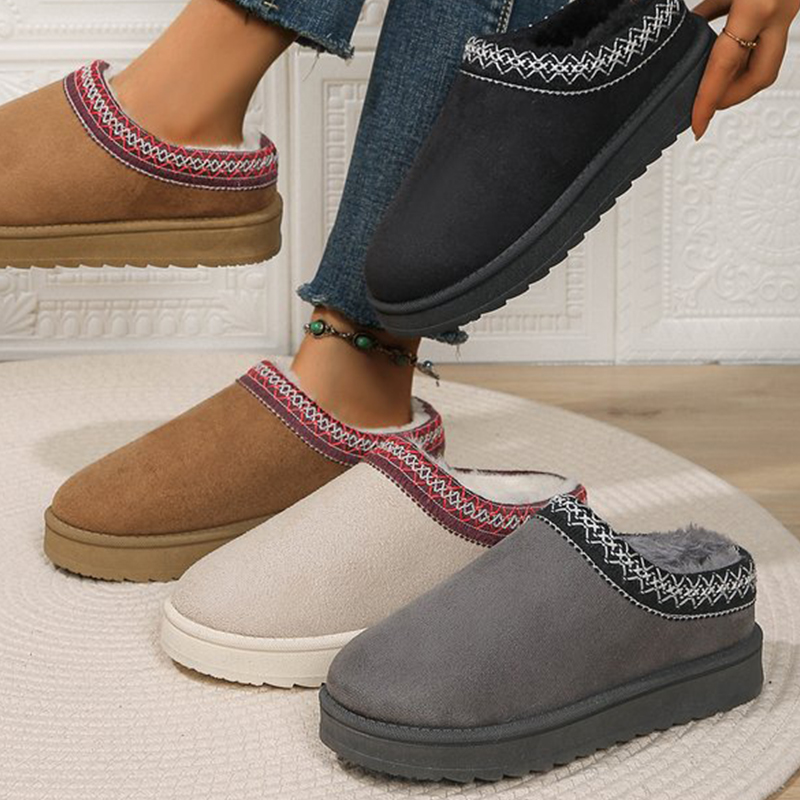 女性のスノーブーツ カジュアル スリッポン ウール 暖かい  - Ethnic Fashion Online のレビューと価格