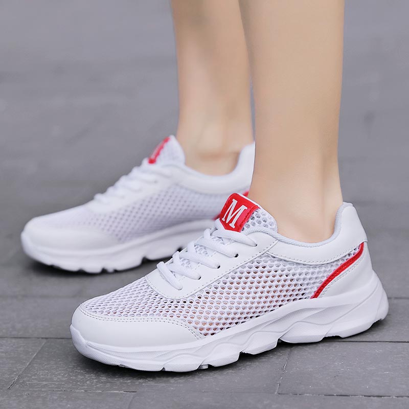 女性用通気性メッシュスニーカー,軽量ランニングシューズ,ベー - Ethnic Fashion Online Shopping のレビューと価格