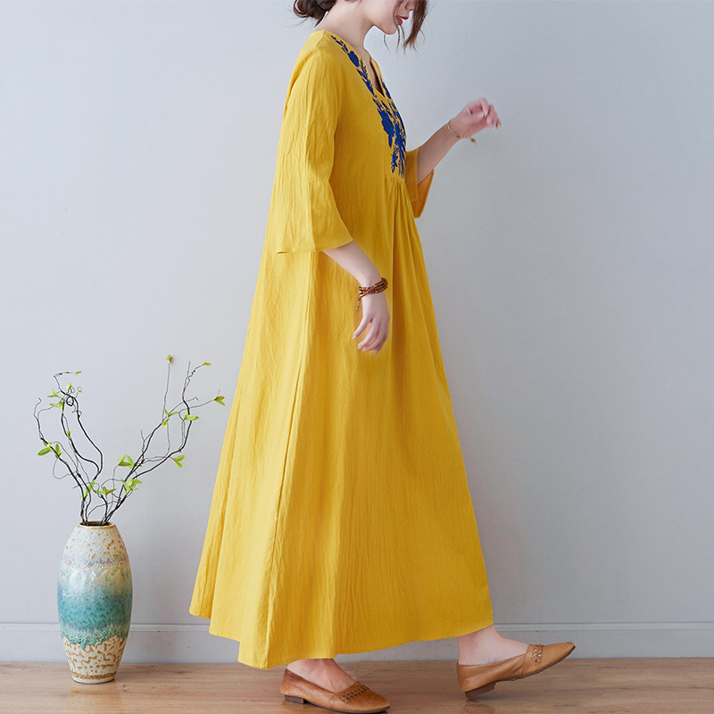 新しいエスニックスタイルルーズディープ V ネックミディコッ - Ethnic Fashion Trend のレビューと価格