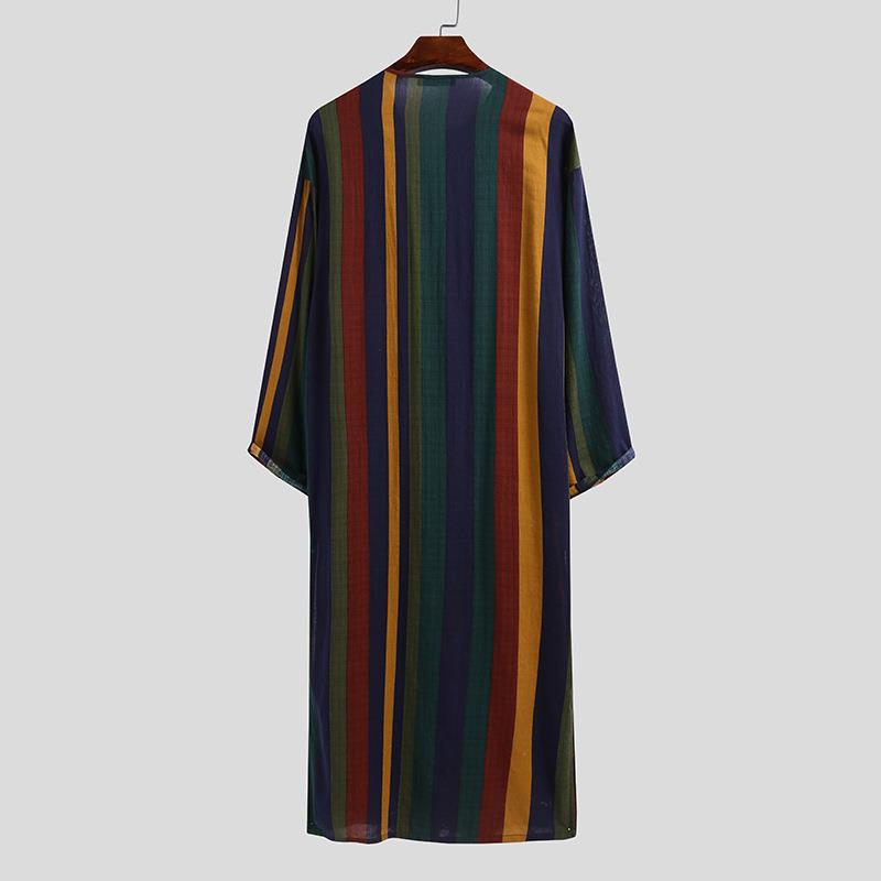 プリント柄ロングメンズシャツ、ロングローブ風エスニック中華風 - Ethnic Wear Men'S Fashion のレビューと価格