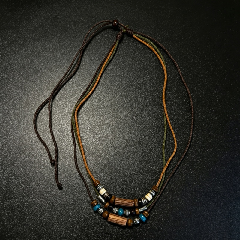 ヴィンテージ 2 層フェイクレザーワックスロープジュエリーセ - Ethnic Wear Men'S Fashion のレビューと価格