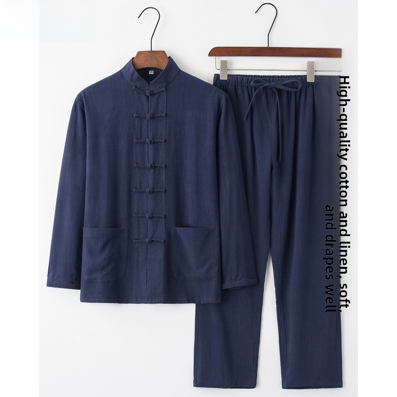 夏用コットンリネン製ユース漢服半袖唐装シャツ、ファッショナブ - Ethnic Wear Men'S Fashion のレビューと価格