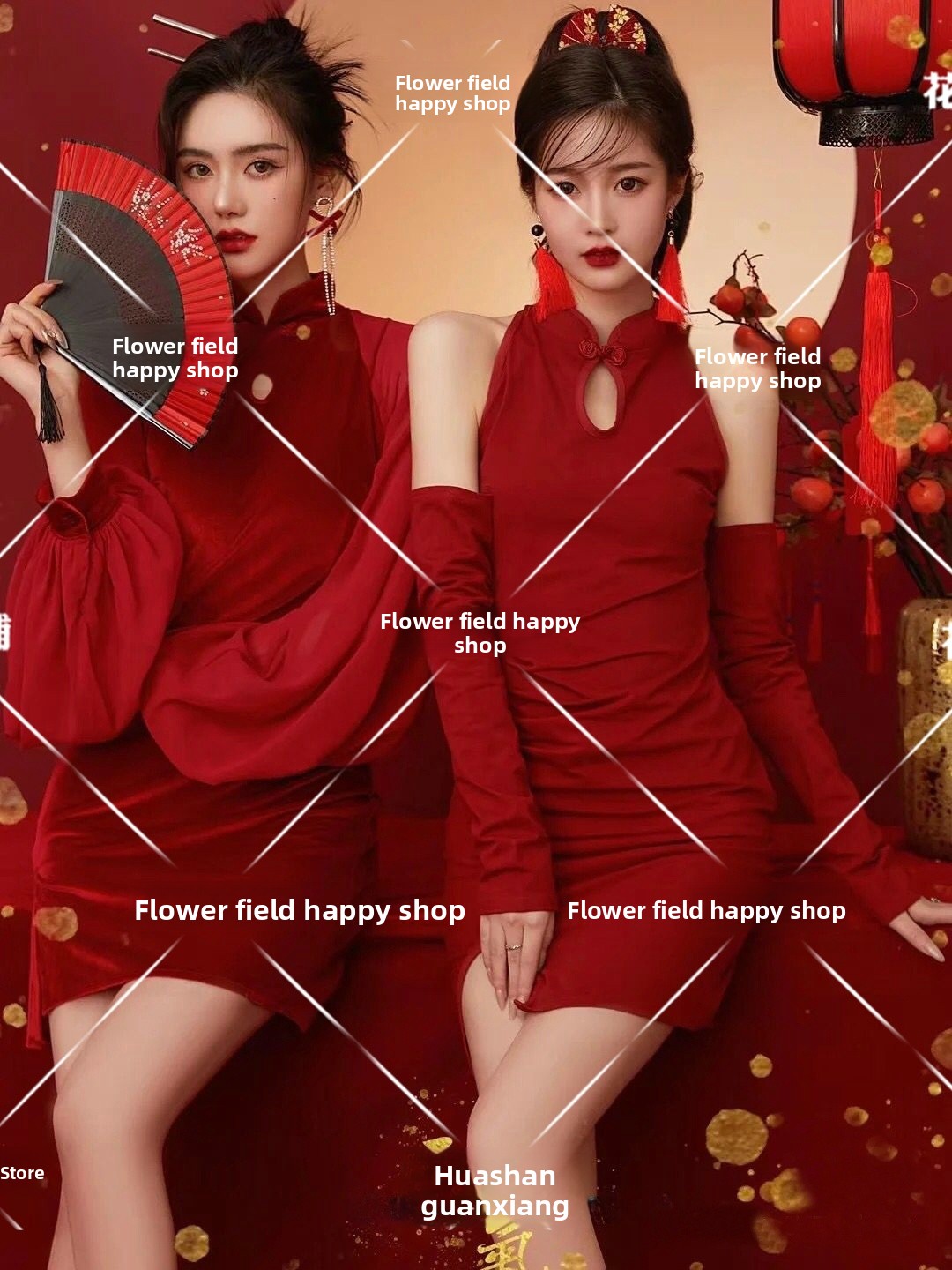 新年ヴィンテージ写真スタジオファッショナブルな親友ポートレー - Ethnic Fashion Trend のレビューと価格